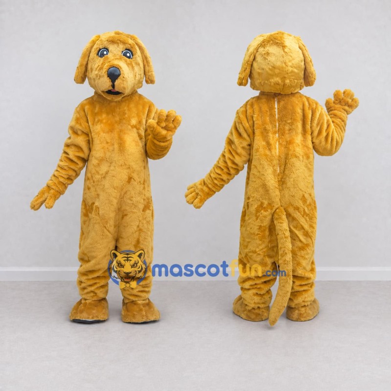 Custom Golden Brown Dog Mascot Costume Adult Full Body Suit for Community Events Custom Golden Brown Dog Mascot Costume Adult Full Body Suit for Community Events