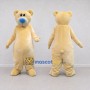 Custom Cream and Blue Teddy Bear Mascot Costume Adult Full Body Suit for Community Events