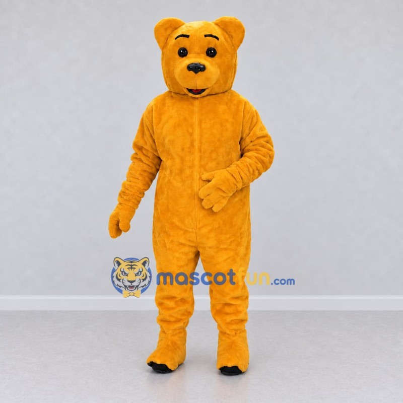 Custom Orange Yellow Bear Mascot Costume Adult Full Body Suit for School Events Custom Orange Yellow Bear Mascot Costume Adult Full Body Suit for School Events