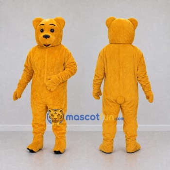 Custom Orange Yellow Bear Mascot Costume Adult Full Body Suit for School Events