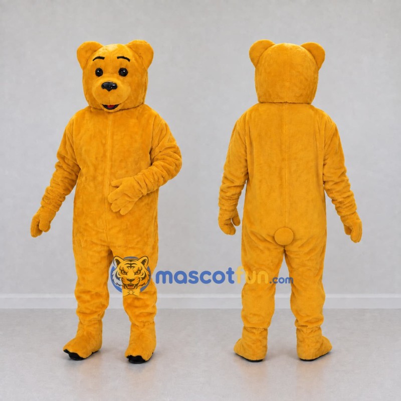Custom Orange Yellow Bear Mascot Costume Adult Full Body Suit for School Events Custom Orange Yellow Bear Mascot Costume Adult Full Body Suit for School Events