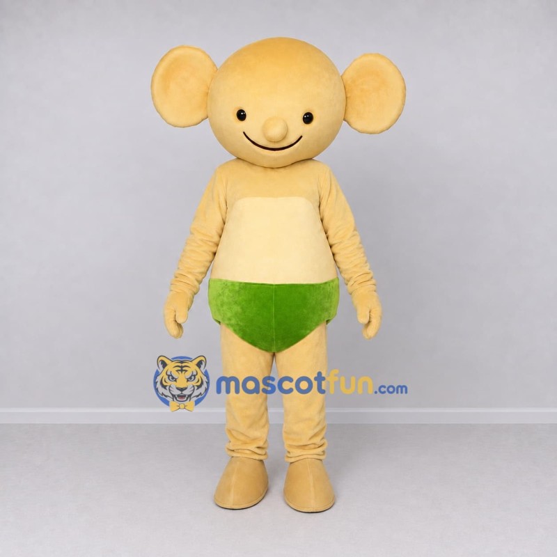 Custom Cream and Green Big Eared Fantasy Character Mascot Costume Adult Full Body Suit for Theme Parties