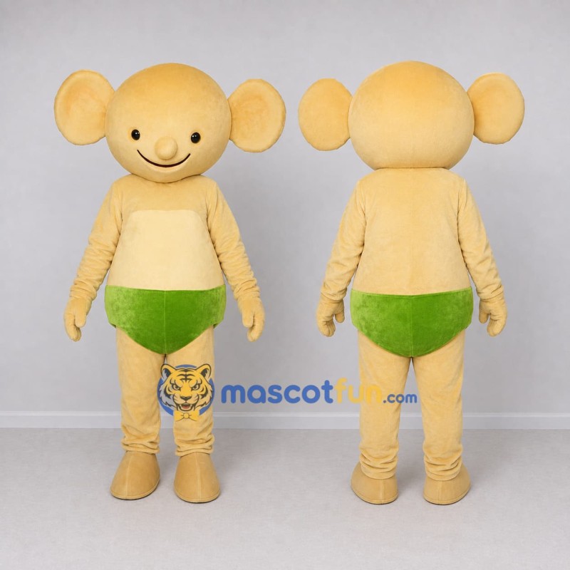 Custom Cream and Green Big Eared Fantasy Character Mascot Costume Adult Full Body Suit for Theme Parties
