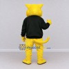 Custom Yellow and Black Cat in Sweatshirt Mascot Costume Adult Full Body Suit for School Events Custom Yellow and Black Cat in Sweatshirt Mascot Costume Adult Full Body Suit for School Events