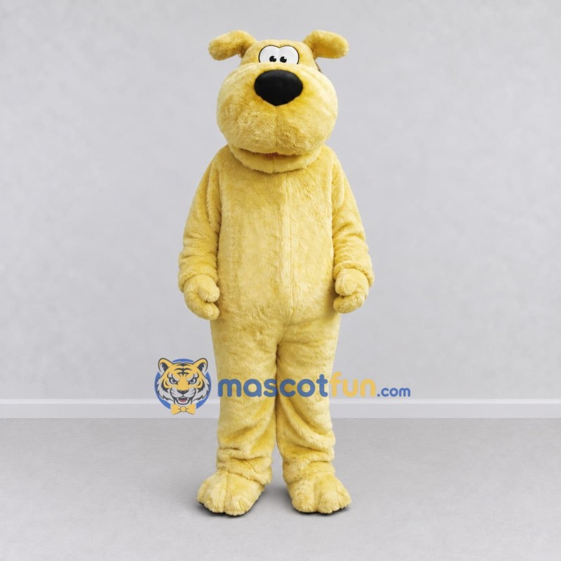 Custom Cream Dog Mascot Costume Adult Full Body Suit for School Events