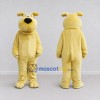 Custom Cream Dog Mascot Costume Adult Full Body Suit for School Events