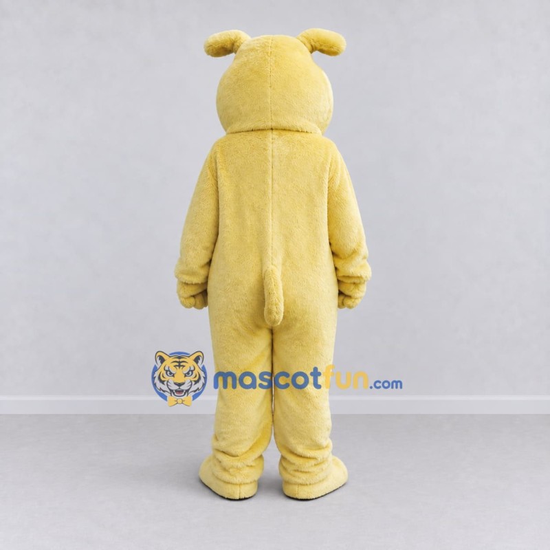 Custom Cream Dog Mascot Costume Adult Full Body Suit for School Events