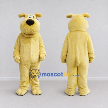 Custom Cream Dog Mascot Costume Adult Full Body Suit for School Events