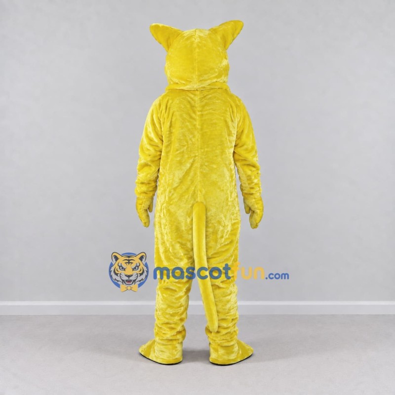 Custom Yellow and White Cat Mascot Costume Adult Full Body Suit for School Events Custom Yellow and White Cat Mascot Costume Adult Full Body Suit for School Events