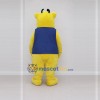Custom Yellow and Blue Bear Character in Vest Mascot Costume Adult Full Body Suit for School Events Custom Yellow and Blue Bear Character in Vest Mascot Costume Adult Full Body Suit for School Events