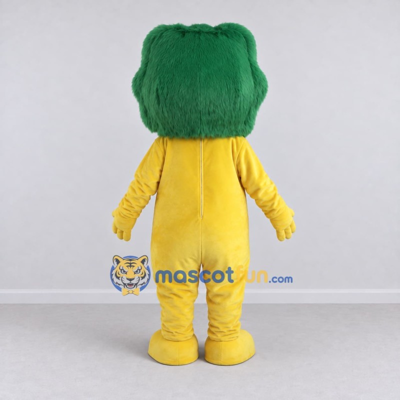 Custom Yellow and Green Lion Mascot Costume Adult Full Body Suit for School Events Custom Yellow and Green Lion Mascot Costume Adult Full Body Suit for School Events