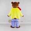 Custom Brown Yellow and Purple Bear in Jacket Mascot Costume Adult Full Body Suit for School Events