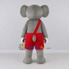 Custom Gray White and Red Koala in Suspenders Mascot Costume Adult Full Body Suit for School Events