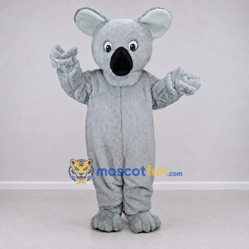 Custom Light Gray Koala Mascot Costume Adult Full Body Suit for Wildlife Events Custom Light Gray Koala Mascot Costume Adult Full Body Suit for Wildlife Events