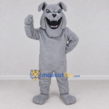 Custom Gray Bulldog Mascot Costume Adult Full Body Suit for Sports Events