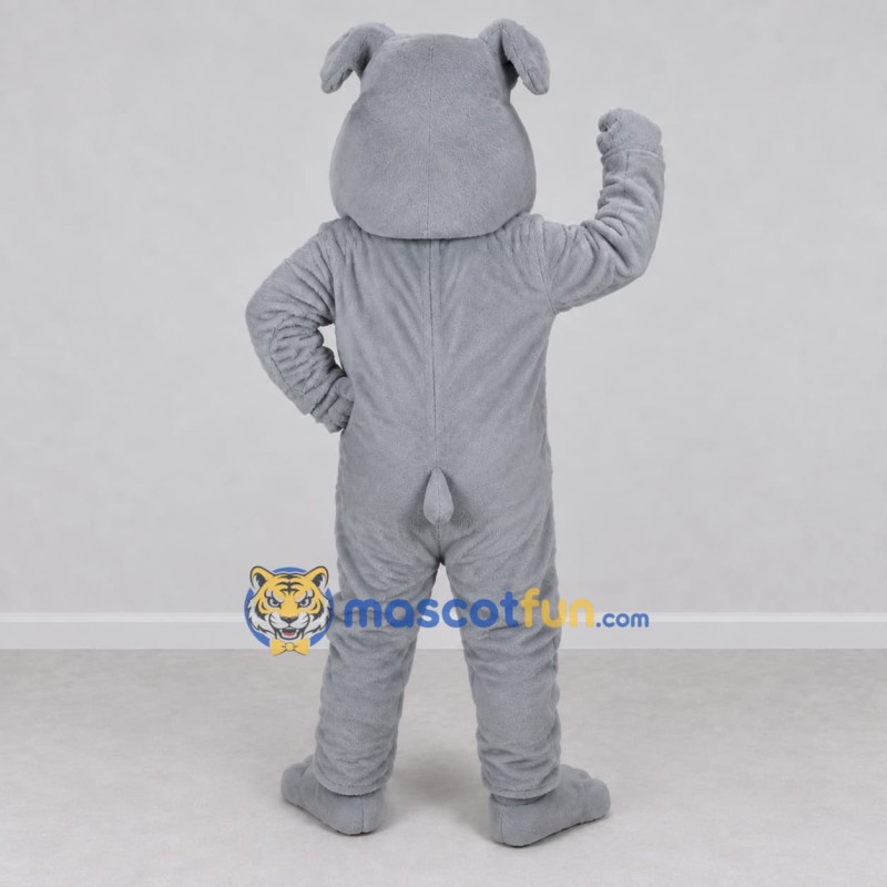 Custom Gray Bulldog Mascot Costume Adult Full Body Suit for Sports Events Custom Gray Bulldog Mascot Costume Adult Full Body Suit for Sports Events