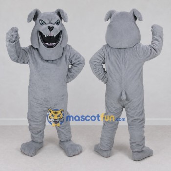 Custom Gray Bulldog Mascot Costume Adult Full Body Suit for Sports Events