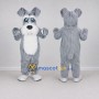 Custom Gray and White Shaggy Dog Mascot Costume Adult Full Body Suit for School Events