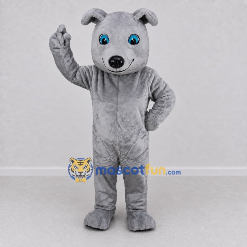 Custom Gray Dog Mascot Costume Adult Full Body Suit for School Events Custom Gray Dog Mascot Costume Adult Full Body Suit for School Events
