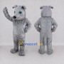 Custom Gray Dog Mascot Costume Adult Full Body Suit for School Events