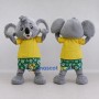 Custom Gray Yellow and Green Koala in Summer Outfit Mascot Costume Adult Full Body Suit for Summer Events