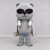 Custom Gray Bear in Sunglasses and Cape Mascot Costume Adult Full Body Suit for Theme Parties Custom Gray Bear in Sunglasses and Cape Mascot Costume Adult Full Body Suit for Theme Parties