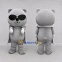 Custom Gray Bear in Sunglasses and Cape Mascot Costume Adult Full Body Suit for Theme Parties