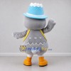 Custom Gray White and Blue Owl in Hat Mascot Costume Adult Full Body Suit for Theme Parties Custom Gray White and Blue Owl in Hat Mascot Costume Adult Full Body Suit for Theme Parties