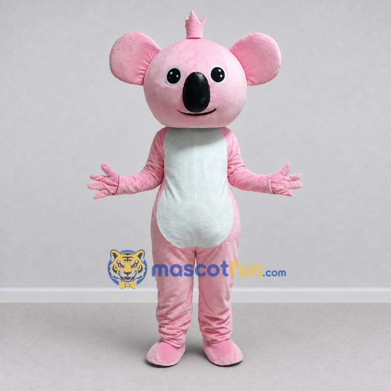 Custom Pink and White Koala Character Mascot Costume Adult Full Body Suit for School Events Custom Pink and White Koala Character Mascot Costume Adult Full Body Suit for School Events