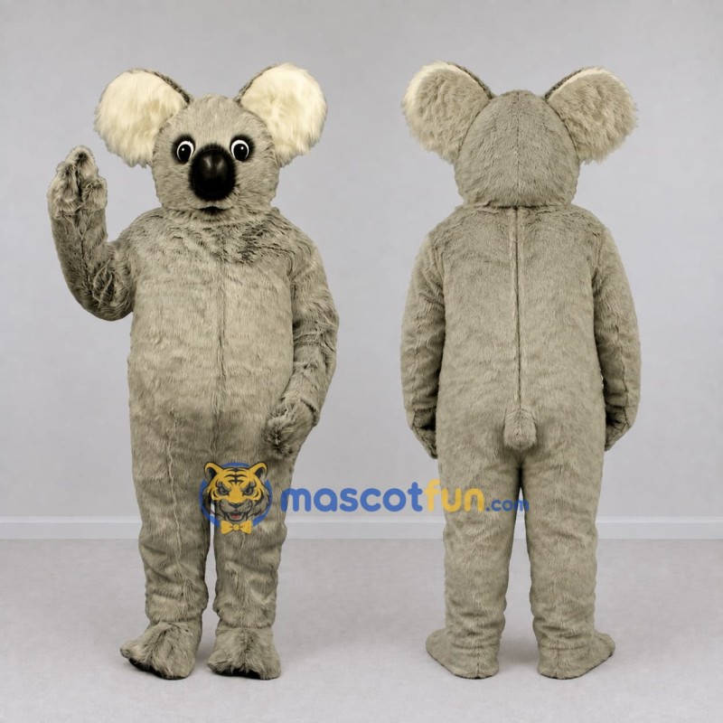 Custom Gray and Cream Koala Mascot Costume Adult Full Body Suit for Wildlife Events