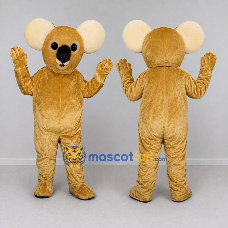 Custom Golden Brown and Cream Koala Character Mascot Costume Adult Full Body Suit for Wildlife Events