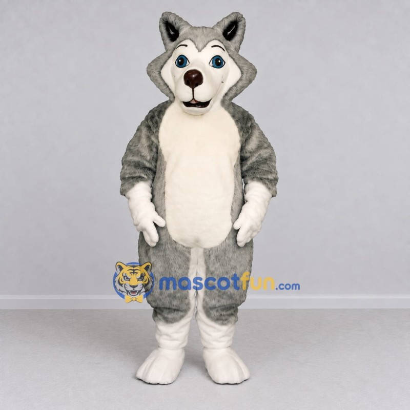 Custom Gray and White Wolf Mascot Costume Adult Full Body Suit for School Events Custom Gray and White Wolf Mascot Costume Adult Full Body Suit for School Events