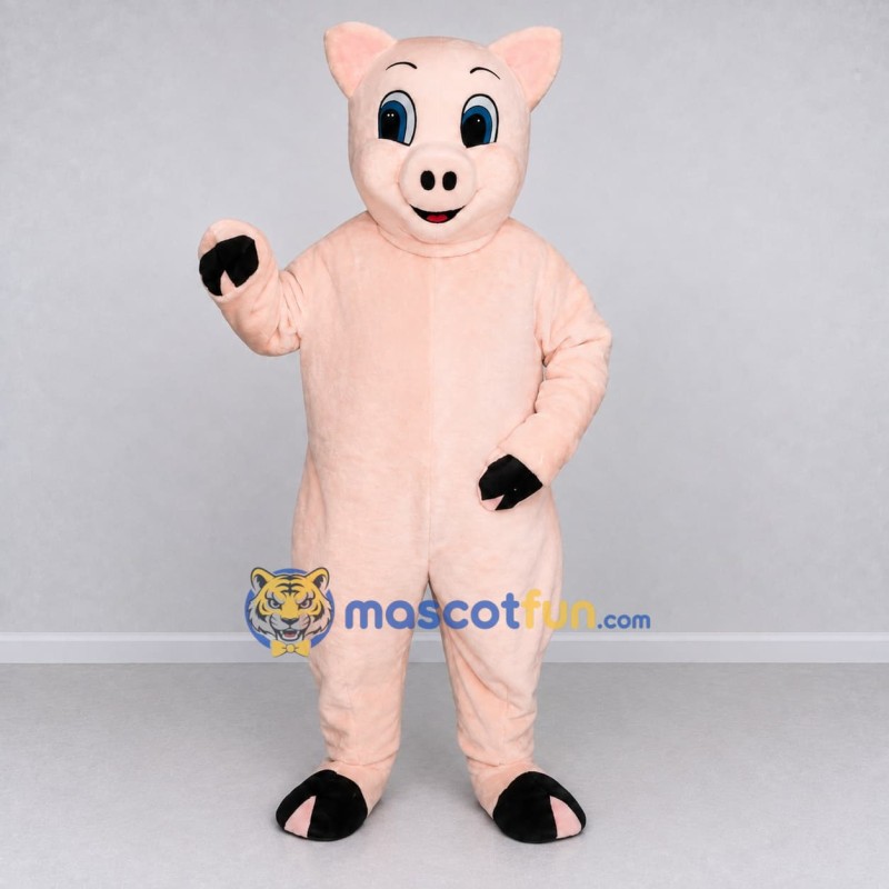 Custom Pink and Black Pig Mascot Costume Adult Full Body Suit for Farm Events Custom Pink and Black Pig Mascot Costume Adult Full Body Suit for Farm Events