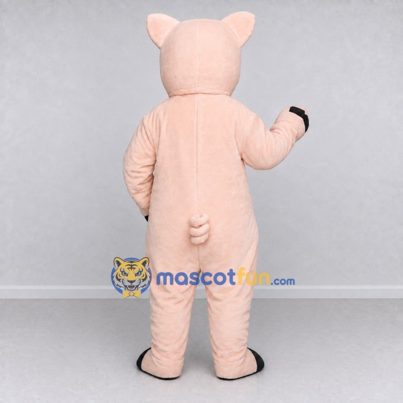 Custom Pink and Black Pig Mascot Costume Adult Full Body Suit for Farm Events Custom Pink and Black Pig Mascot Costume Adult Full Body Suit for Farm Events