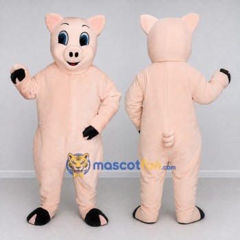 Custom Pink and Black Pig Mascot Costume Adult Full Body Suit for Farm Events