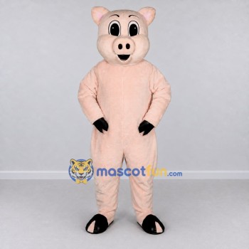 Custom Pink and Black Pig Mascot Costume Adult Full Body Suit for Farm Events Custom Pink and Black Pig Mascot Costume Adult Full Body Suit for Farm Events