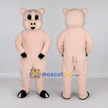 Custom Pink and Black Pig Mascot Costume Adult Full Body Suit for Farm Events