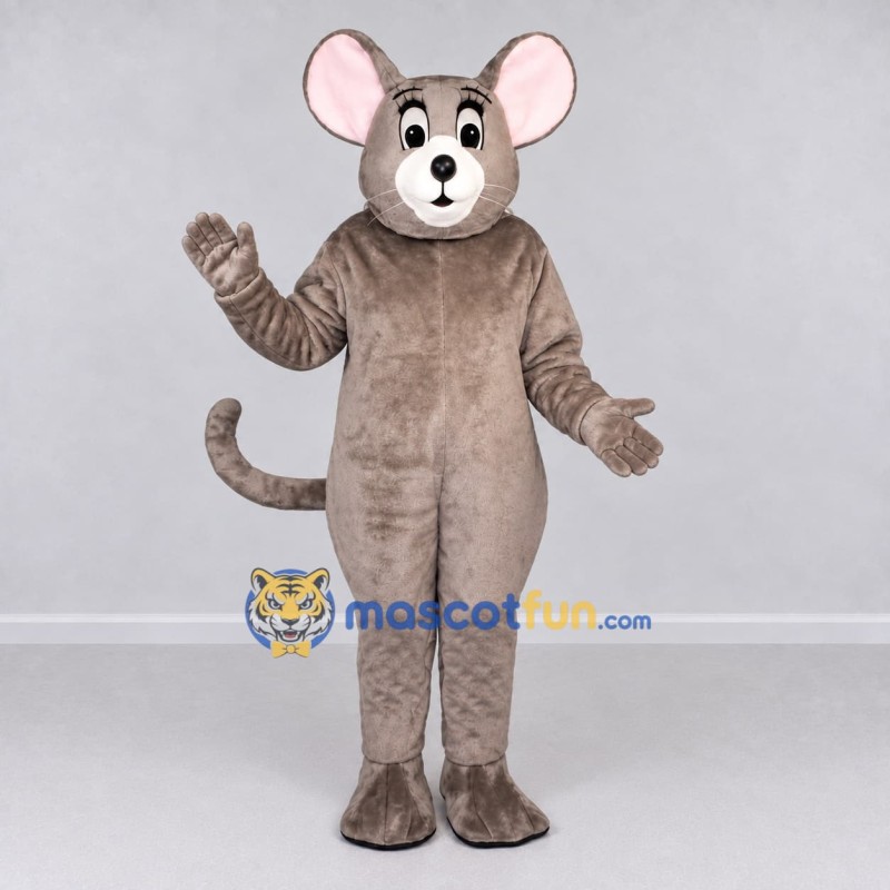 Custom Gray and White Mouse Mascot Costume Adult Full Body Suit for School Events Custom Gray and White Mouse Mascot Costume Adult Full Body Suit for School Events