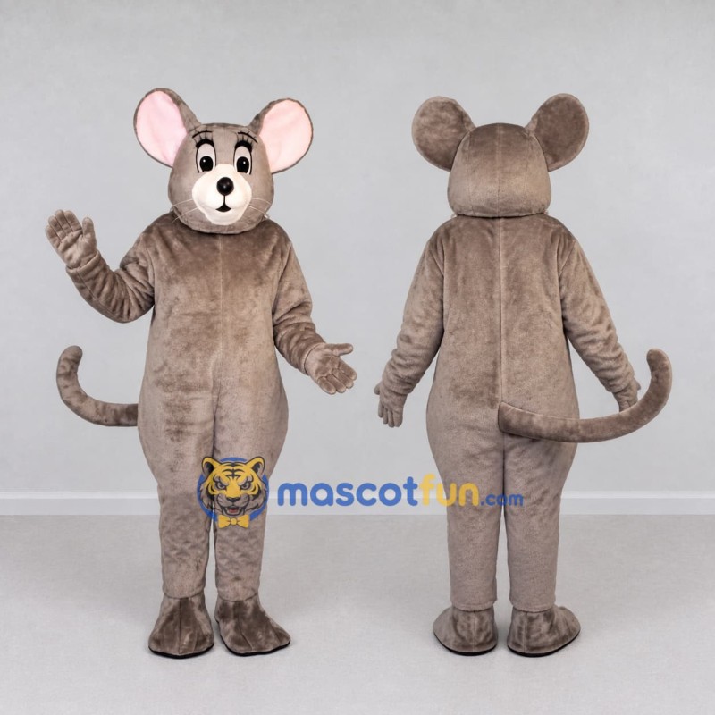 Custom Gray and White Mouse Mascot Costume Adult Full Body Suit for School Events Custom Gray and White Mouse Mascot Costume Adult Full Body Suit for School Events
