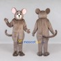 Custom Gray and White Mouse Mascot Costume Adult Full Body Suit for School Events