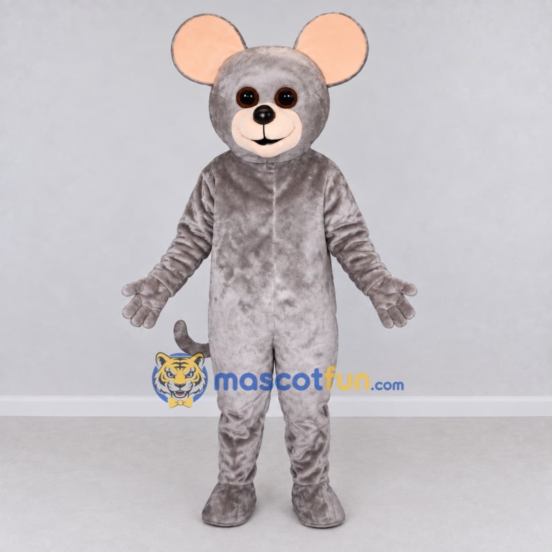 Custom Gray Mouse Mascot Costume Adult Full Body Suit for School Events
