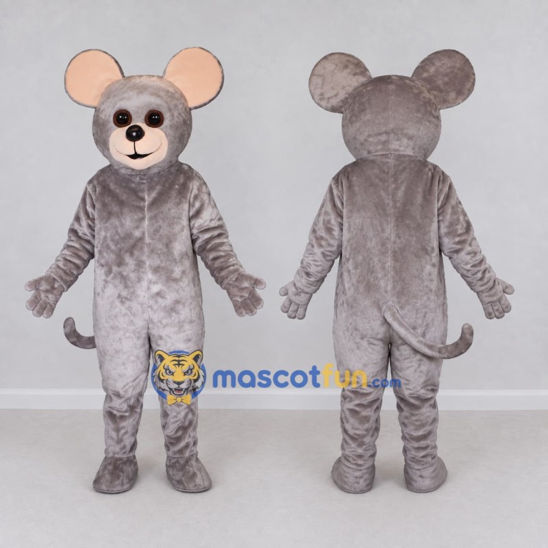 Custom Gray Mouse Mascot Costume Adult Full Body Suit for School Events