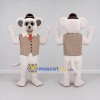 Custom White and Brown Mouse in a Vest and Hat Mascot Costume Adult Full Body Suit for Theme Parties Custom White and Brown Mouse in a Vest and Hat Mascot Costume Adult Full Body Suit for Theme Parties
