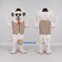 Custom White and Brown Mouse in a Vest and Hat Mascot Costume Adult Full Body Suit for Theme Parties
