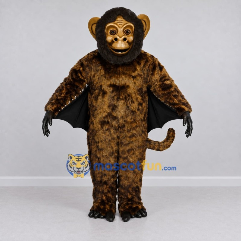 Custom Brown and Black Winged Monkey Mascot Costume Adult Full Body Suit for Theme Parties Custom Brown and Black Winged Monkey Mascot Costume Adult Full Body Suit for Theme Parties