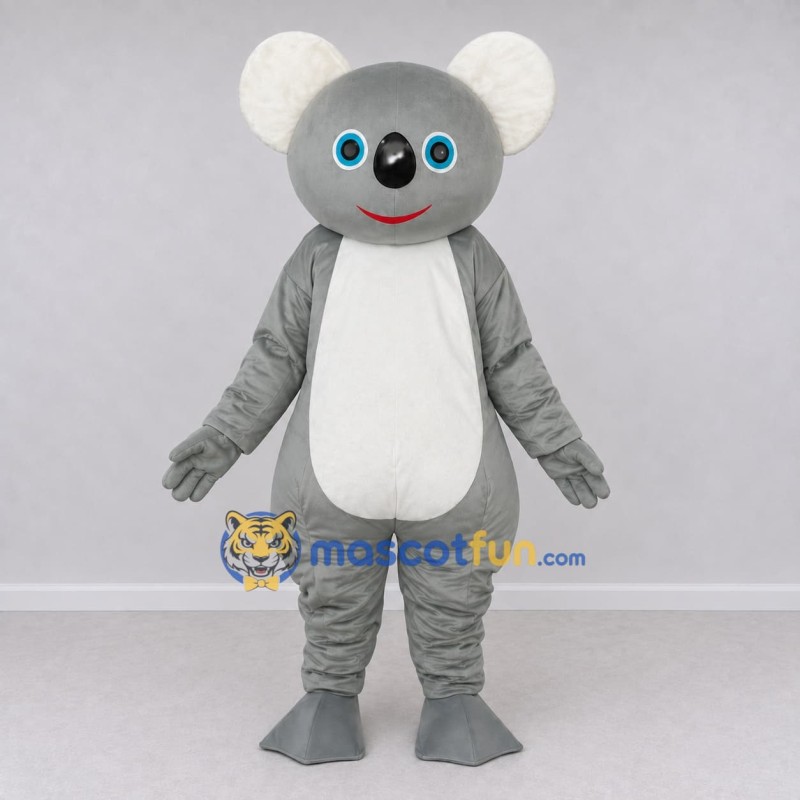 Custom Gray and White Koala Character Mascot Costume Adult Full Body Suit for Wildlife Events Custom Gray and White Koala Character Mascot Costume Adult Full Body Suit for Wildlife Events