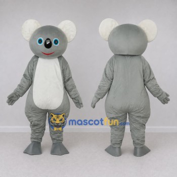 Custom Gray and White Koala Character Mascot Costume Adult Full Body Suit for Wildlife Events