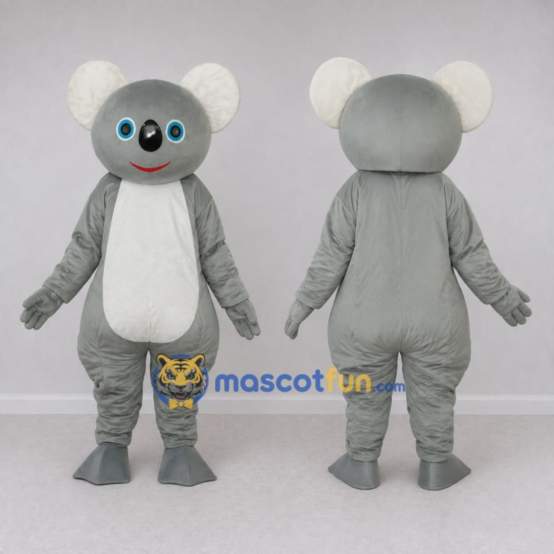 Custom Gray and White Koala Character Mascot Costume Adult Full Body Suit for Wildlife Events Custom Gray and White Koala Character Mascot Costume Adult Full Body Suit for Wildlife Events