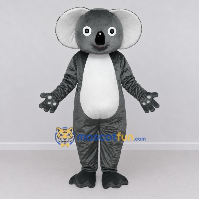 Custom Gray and White Koala Mascot Costume Adult Full Body Suit for Wildlife Events