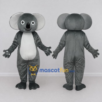 Custom Gray and White Koala Mascot Costume Adult Full Body Suit for Wildlife Events